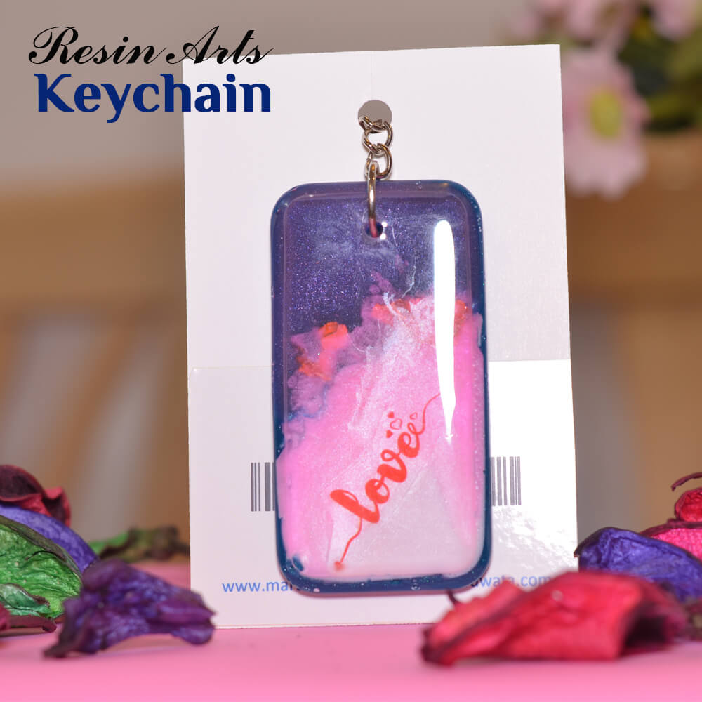 Resin Arts Square Keychain  - Qty 10pcs